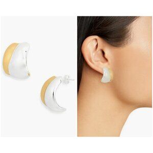 💕NORDSTROM RACK💕 Two Tone Chunky Huggie Earrings ~ Gold/Silver NWT